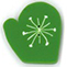 4692 Lg. Green Snowflake Mitten - Just Another Button Co