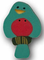 nh1119 Lg. Teal Perching Bird- Just Another Button Co