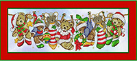 Christmas Teddies On The Line
