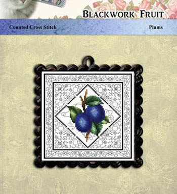 Blackwork Fruit Plums