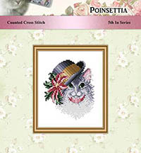 Seasonal Cats in Hats  - Poinsettia