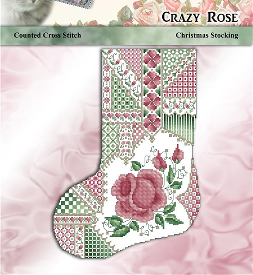 Crazy Rose Christmas Stocking