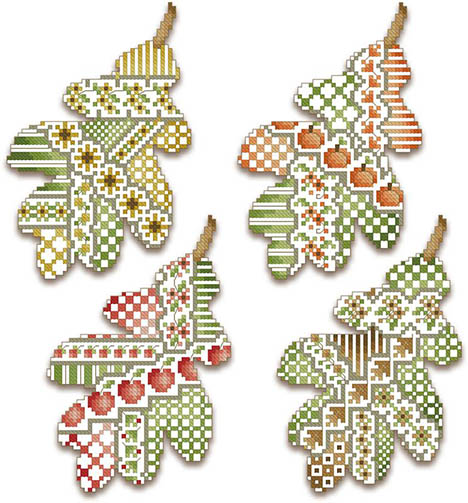 Crazy Oak Leaves Ornaments