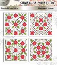Christmas Poinsettia Biscornu Ornaments