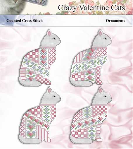Crazy Valentine Cats Ornaments