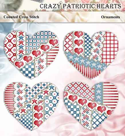 Crazy Patriotic Hearts Ornaments