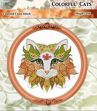 Colorful Cats Maple Leaf