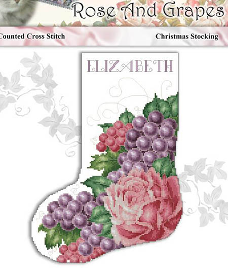 Roses and Grapes Christmas Stocking