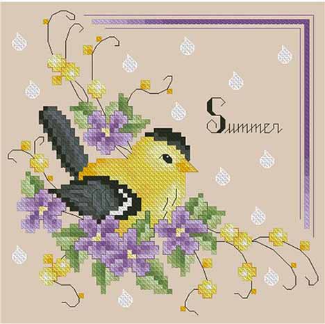 Four Seasons Birds Summer