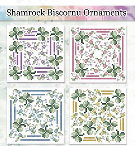 Shamrock Biscornu Ornaments