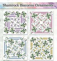Shamrock Biscornu Ornaments