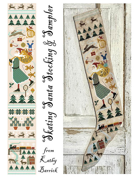Skating Santa Stocking & Sampler