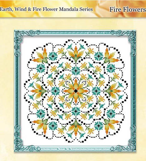Colorful Mandalas Fire Flowers