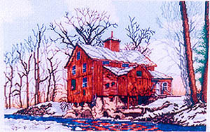 Grist Mill In Winter