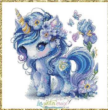 Unicorn Blue Flowers
