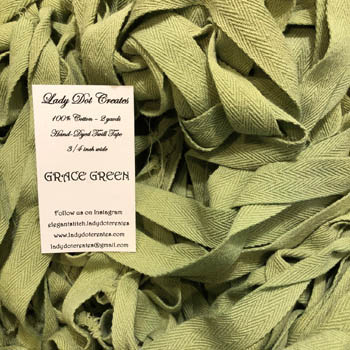 Grace Green 3/4 in Twill Tape by Lady Dot Creations
