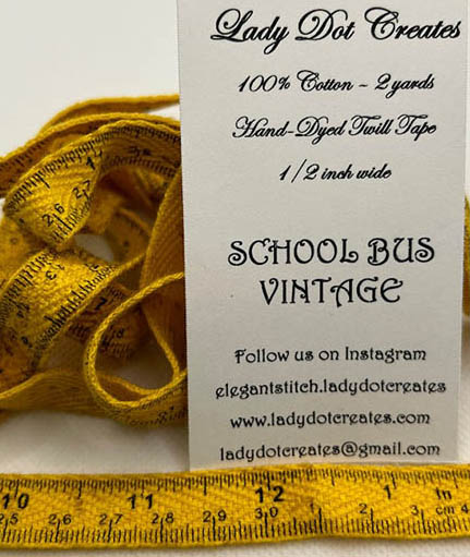 School Bus Vintage Twill Tape 1/2 in from Lady Dot Creates