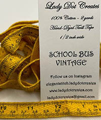 School Bus Vintage Twill Tape 1/2 in from Lady Dot Creates