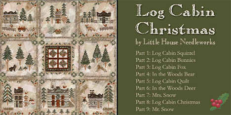 Log Cabin Christmas # 1 -  Log Cabin Squirrel