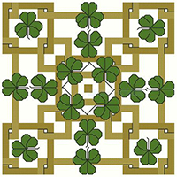 Holiday Square Shamrocks On Gold