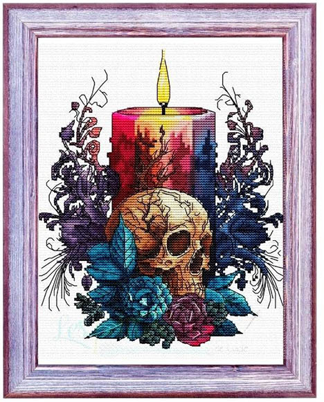 Candle Skull Roses