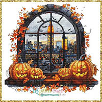 Halloween Window Town