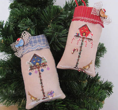 Christmas Birdhouse Ornaments
