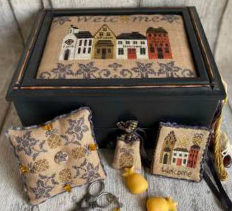 Welcome Street Sewing Box & Pillow