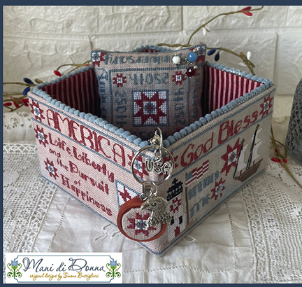 American Patriotic Sewing Basket