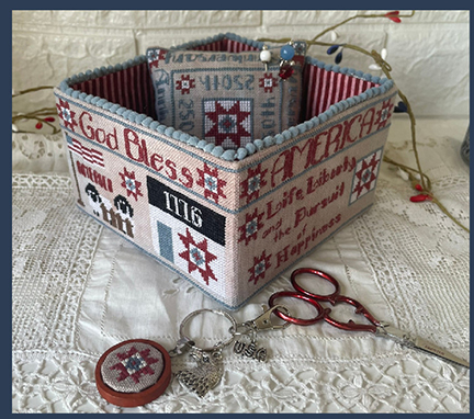 American Patriotic Sewing Basket
