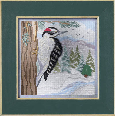 2024 Winter Button & Bead - Winter Woodpecker