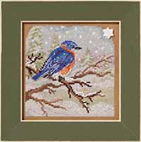2025 Winter Button & Bead - Snowy Bluebird