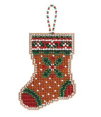 Beaded Holiday - Gingerbread Stocking