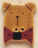 43001 Gold Teddy Bear w/Red Bow Tie Debbie Mumm Button