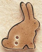 43011R  Brown Bunny Sitting Up Facing Right Debbie Mumm Button