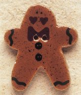 43019 Gingerbread Man w/Bow Tie Debbie Mumm Button