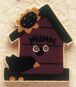 43020 Birdhouse w/Crow & Sunflower Debbie Mumm Button