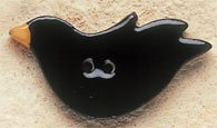 43026L Black Crow Facing Left Debbie Mumm Button