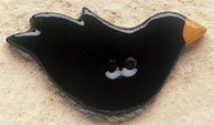 43026R Black Crow Facing Right Debbie Mumm Button