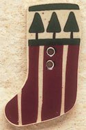 43027 Stocking w/Trees X-mas Visions Debbie Mumm Button