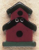 43031 Dark Red Birdhouse Debbie Mumm Button