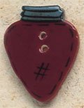 43048 Red Christmas Bulb Debbie Mumm Button
