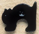 43060 Arched Black Cat Debbie Mumm Button