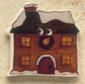 43091 Snow Covered House Debbie Mumm Button
