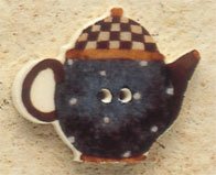 43094 Teapot w/Polka Dots Debbie Mumm Button