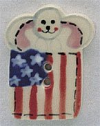 86126 Bunny with Flag Mill Hill Button