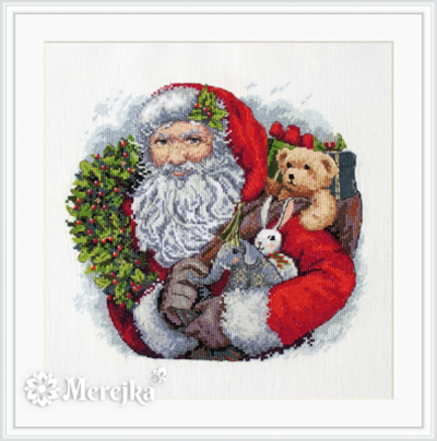Santa with Wreath Kit