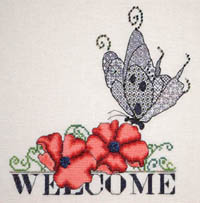 Poppy & Blackwork Butterfly Welcome