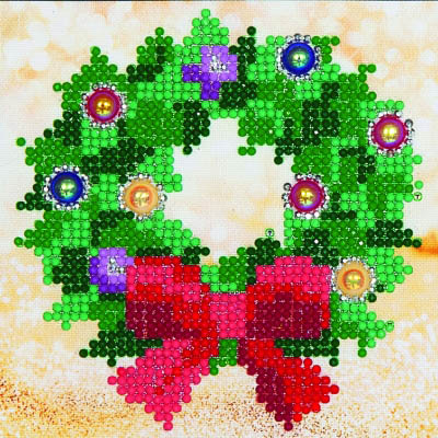 Christmas Wreath Diamond Dotz Kit - Ye Olde Cross Stitchery
