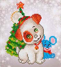 Christmas Pug & Mouse -  Diamond Dotz Kit
